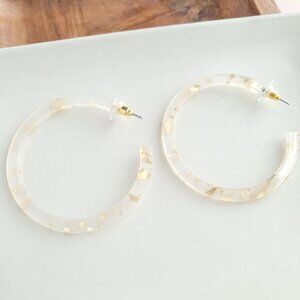 Gold Flake Hoop Earrings